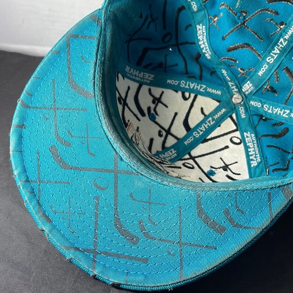 San Jose Sharks NHL Zephyr fitted hat size7 3/4 hockey stick print - Picture 6 of 9